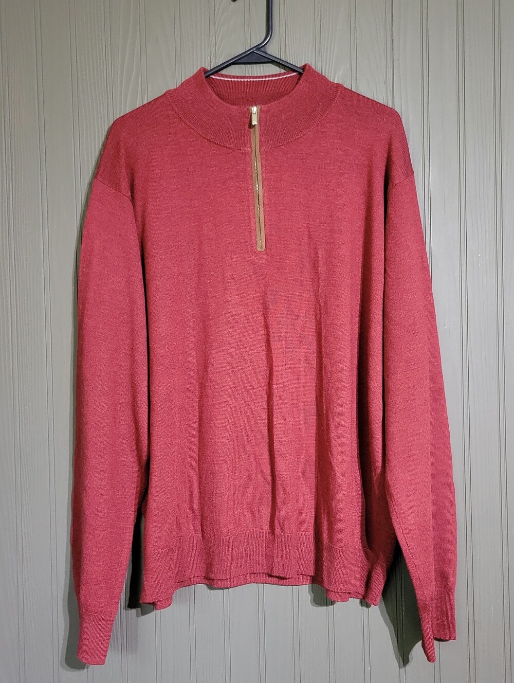 Peter Millar Quarter Zip Pullover Sweater Merino Wool Mock Neck Red Men's 2XL